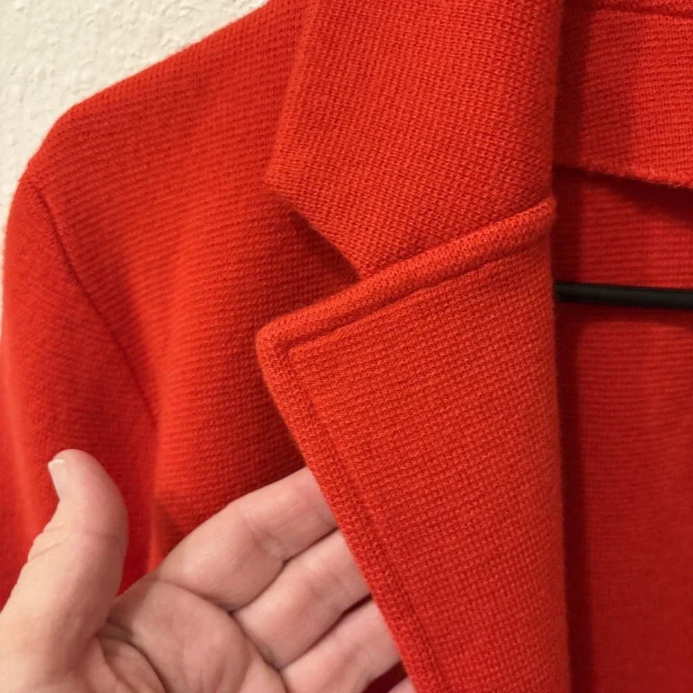 J. Crew Sophie Open Front Sweater Blazer J0244 Red Sz‎ XS Holiday Core Wardrobe